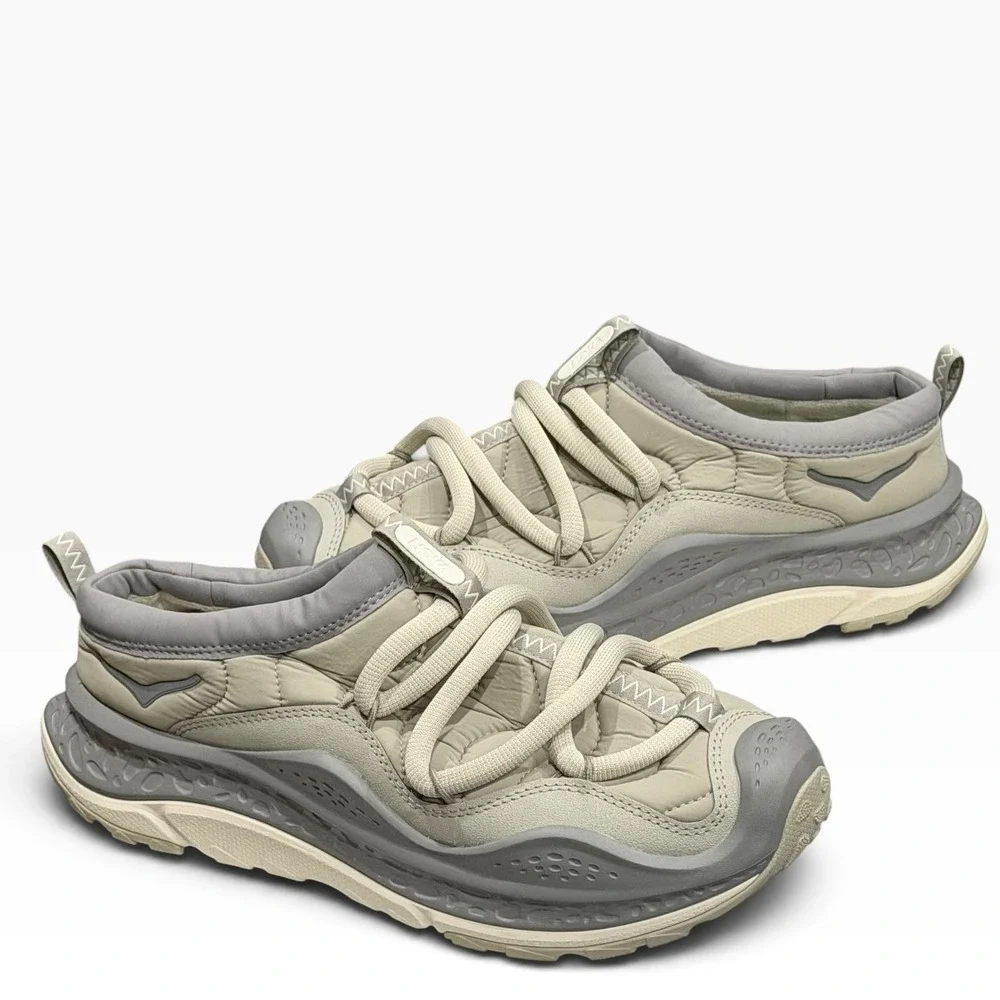 HOKA Ora Primo Slip On Recovery Sneakers Unisex M11.5 W12.5 Farro/Iron Ore Gray